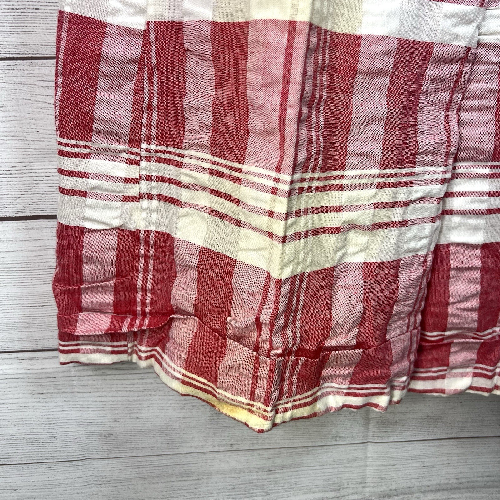 VINTAGE 60’s 70’s Tomboy Plaid Bell Bottom Pants Size 9 Red White Gingham USA