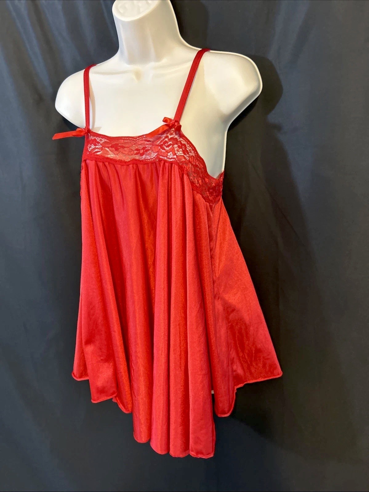 Petra Fashion Vintage Baby Doll Night Gown Chemise Red Size Small