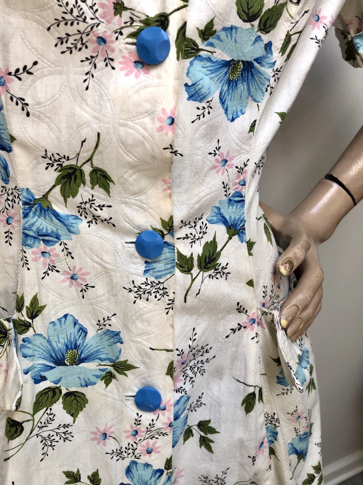 VTG 1940s PRINCESS Style FLOWER PRINT „Monte Carlo Fashions” Dressing Gown-Dress