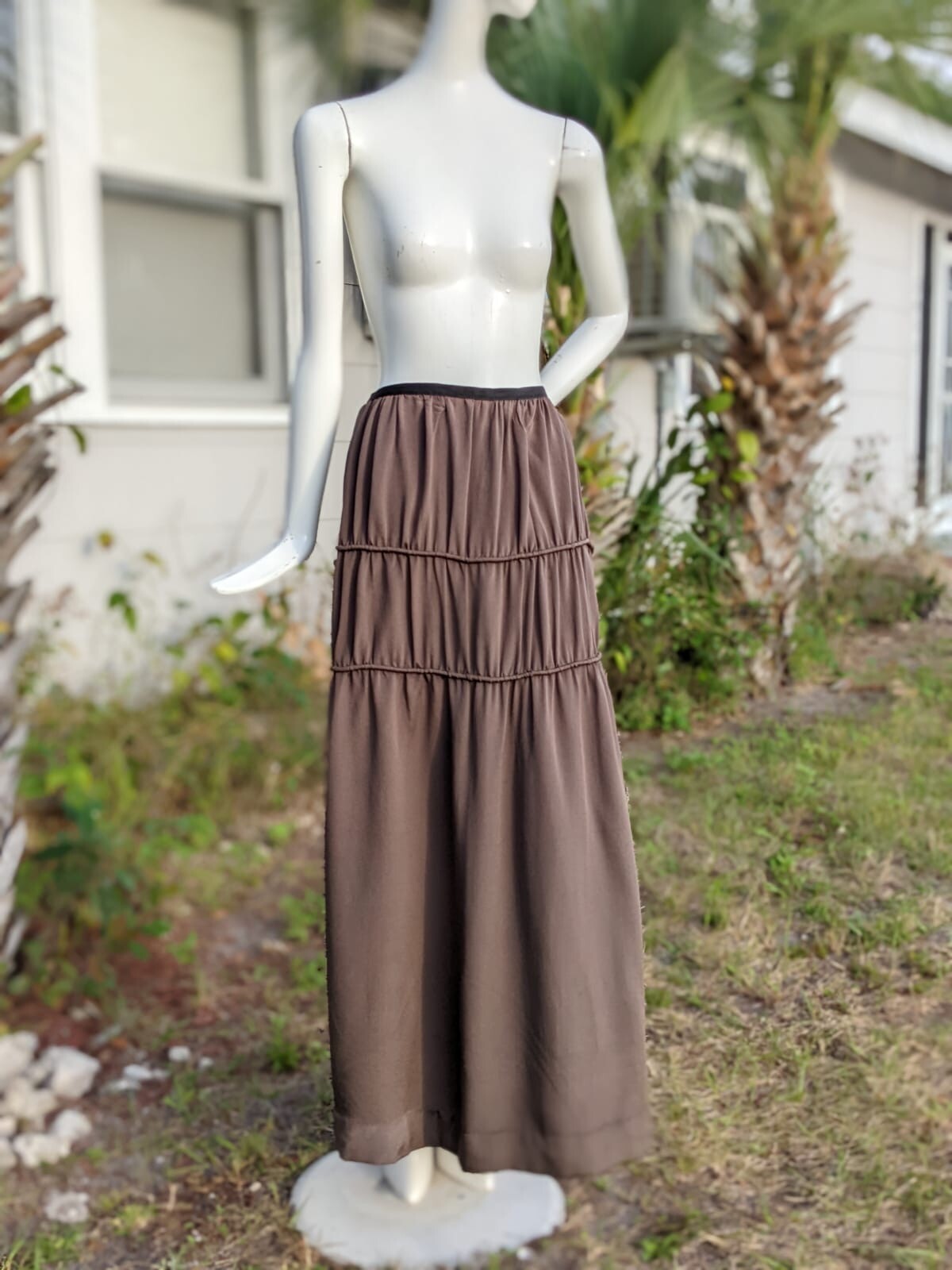 EDWARDIAN SILK CREPE SKIRT W PIPING 