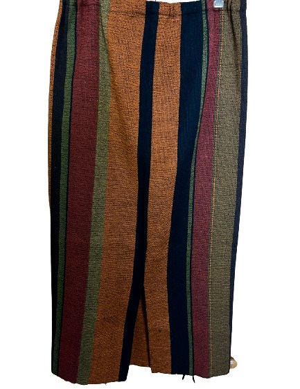 Alice Kagawa Santa Fe NM Skirt Parrott Fabrics Handwoven Wool Striped Vintage