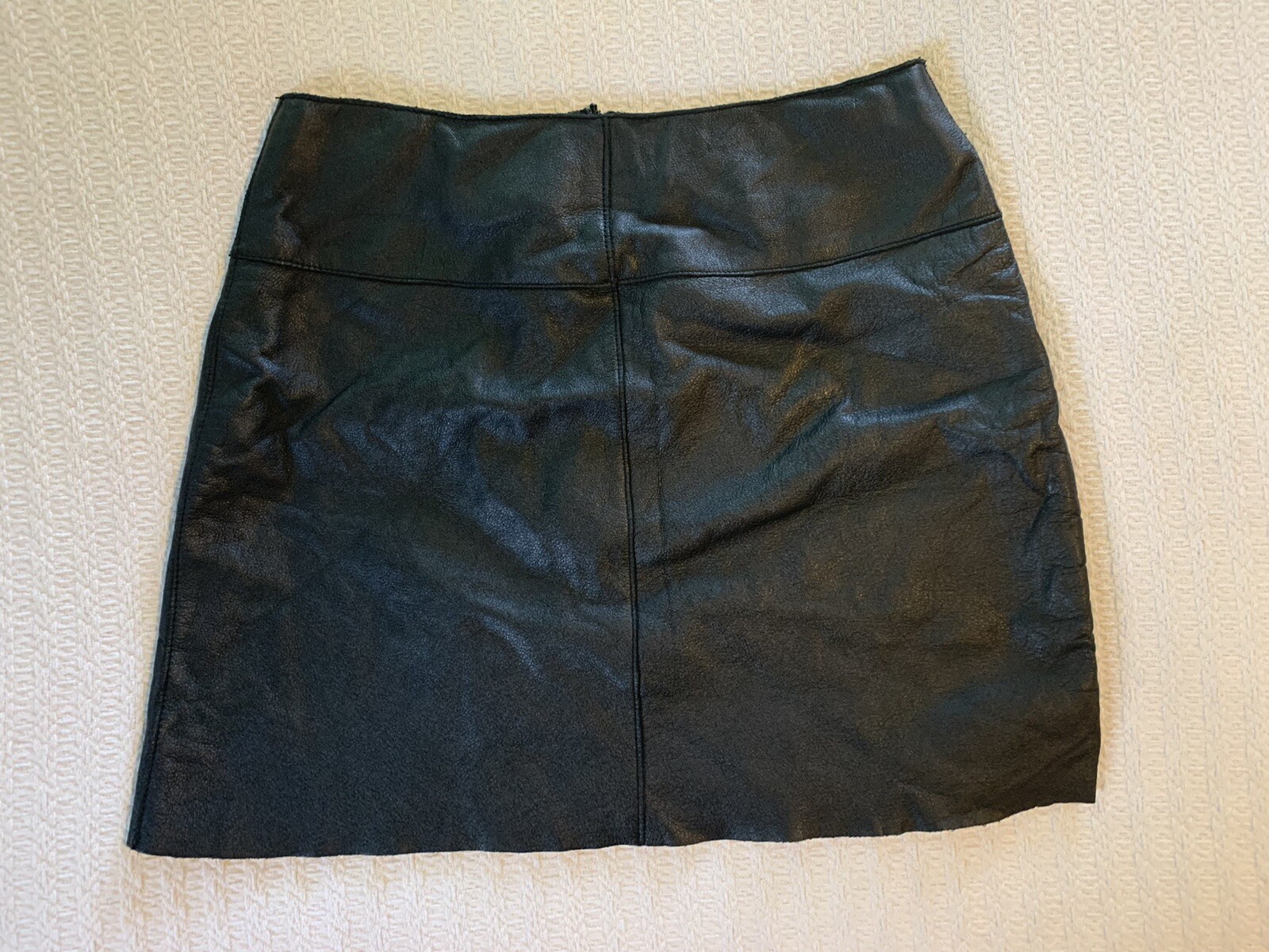 Vintage 80s 90s Wilson’s Black Leather Mini Skirt Metal Biker Grunge Rocker Club