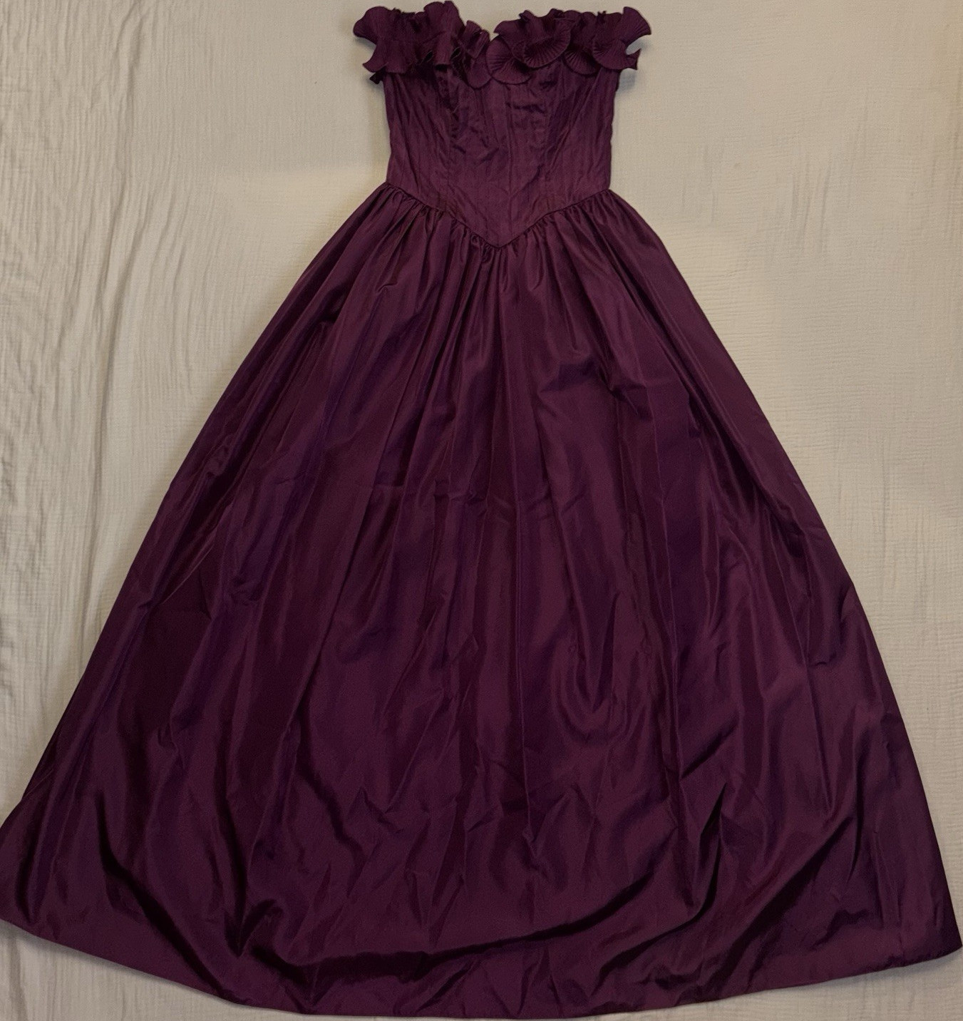 Richilene Purple Taffeta Ball Gown Evening Dress Size 6 Vintage 1980s Formal
