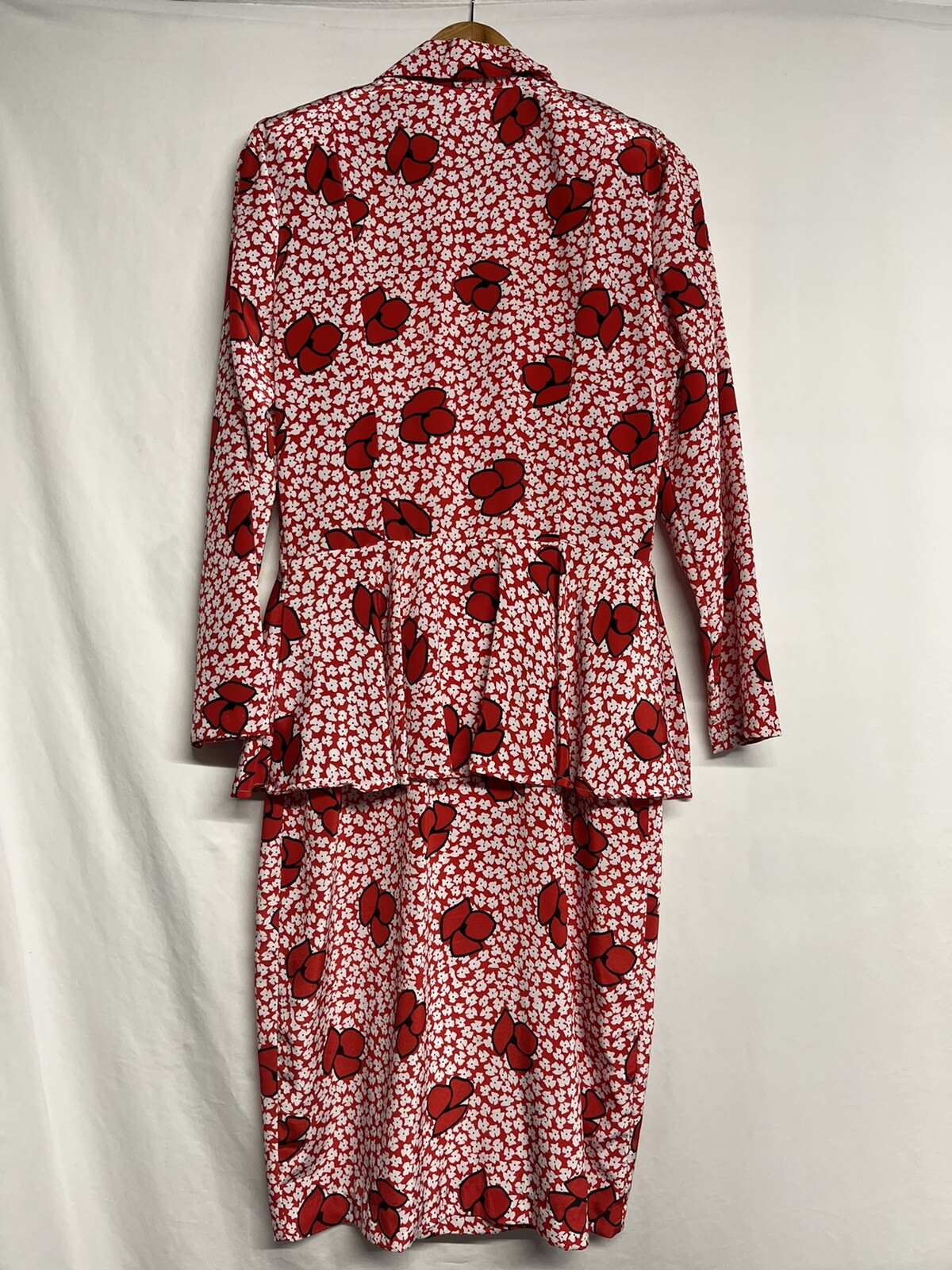 Vtg 80’s Paquette Too Dress Floral Color Red Size 8
