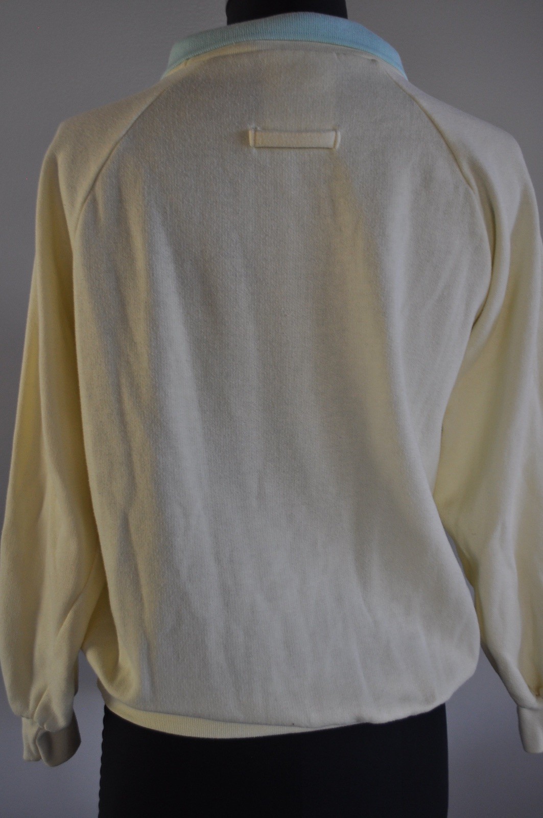 Vintage One Step Up Sweatshirt 1980’s Yellow with Panda Bears Collared Medium