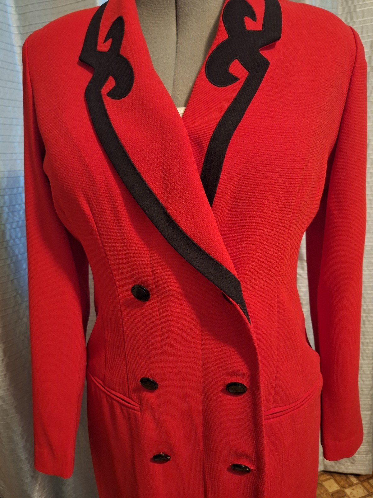 VINTAGE Red Dress by DANNY & NICOLE NEW YORK sz 10 tailored fit
