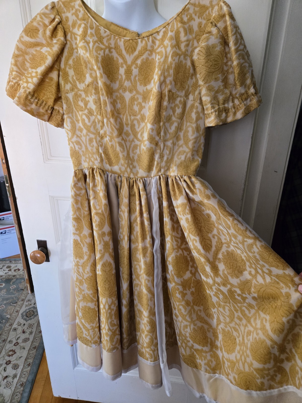 Vintage H Bar C California Ranchwear Floral Dress Square Dance Zip Costume