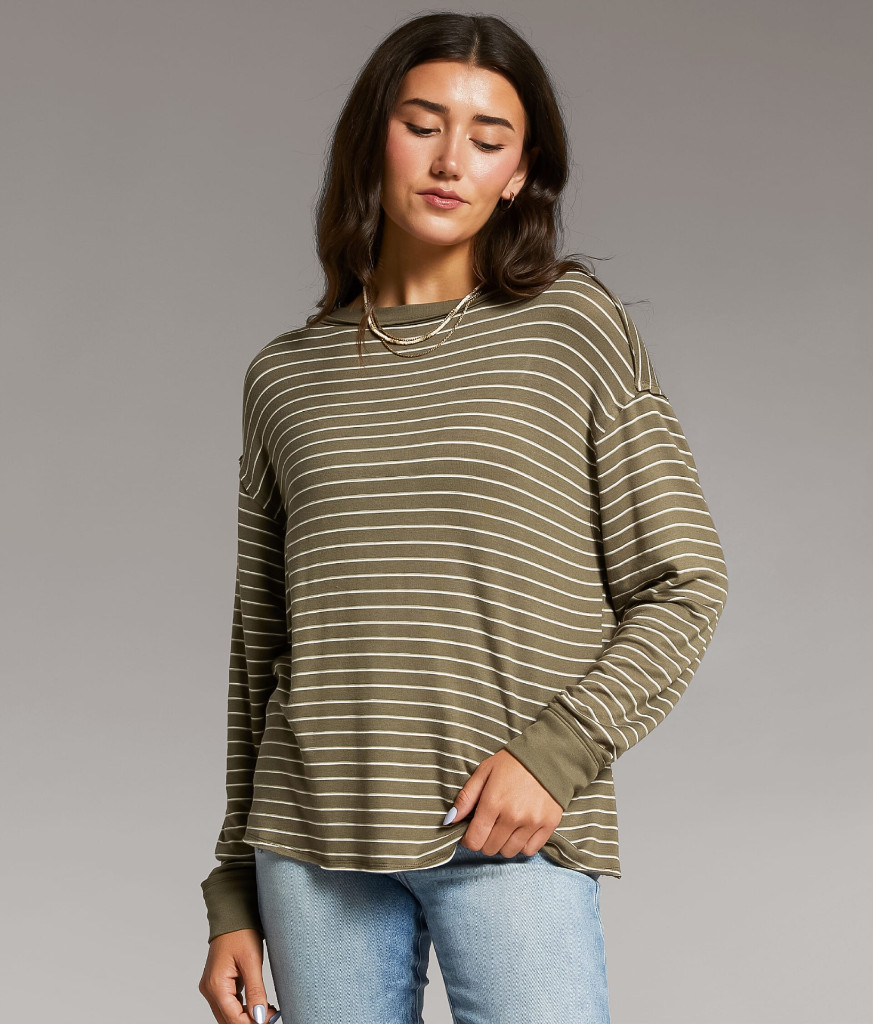 NWT buckle Striped Top