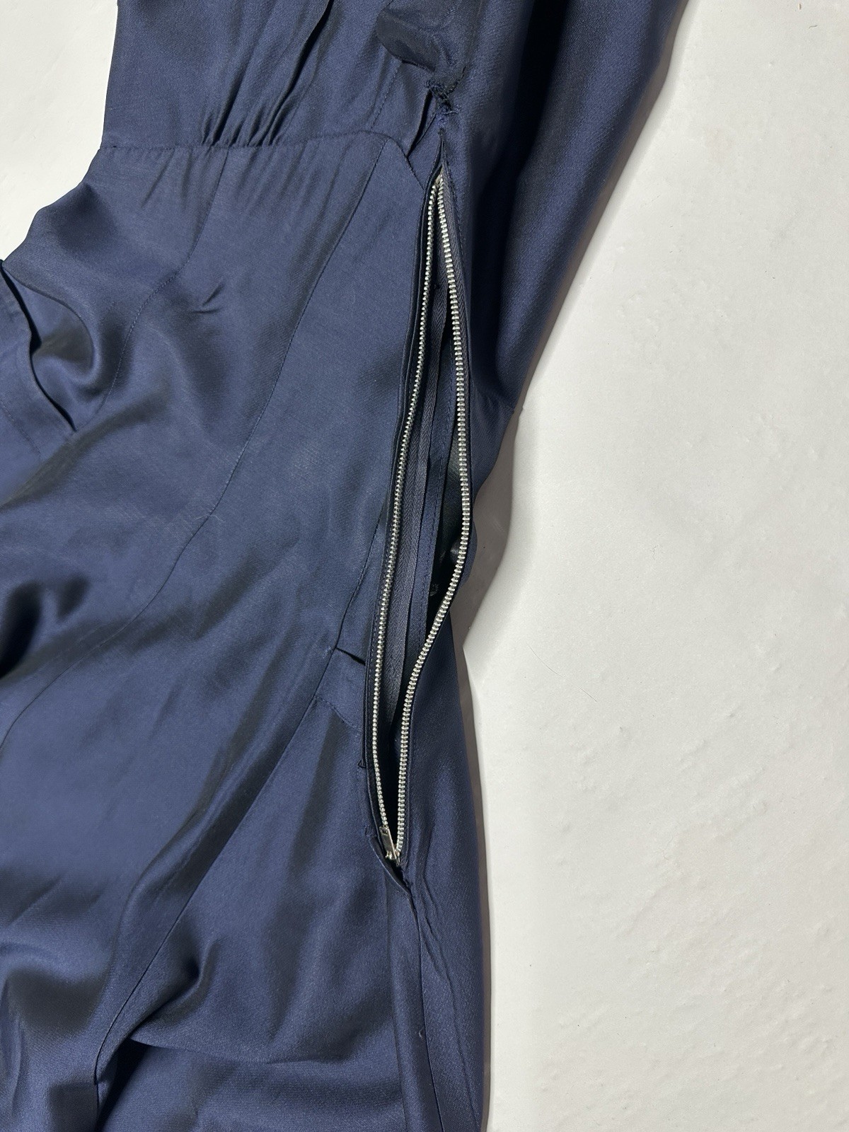 Vintage 1950s Jonathan Logan Blue Tailored Dress Fit Flare AS IS FLAWED Sz 0/2