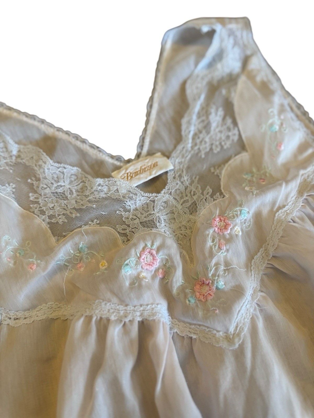 VTG Barbizon Nightgown Size Medium w/ivory lace romantic sexy