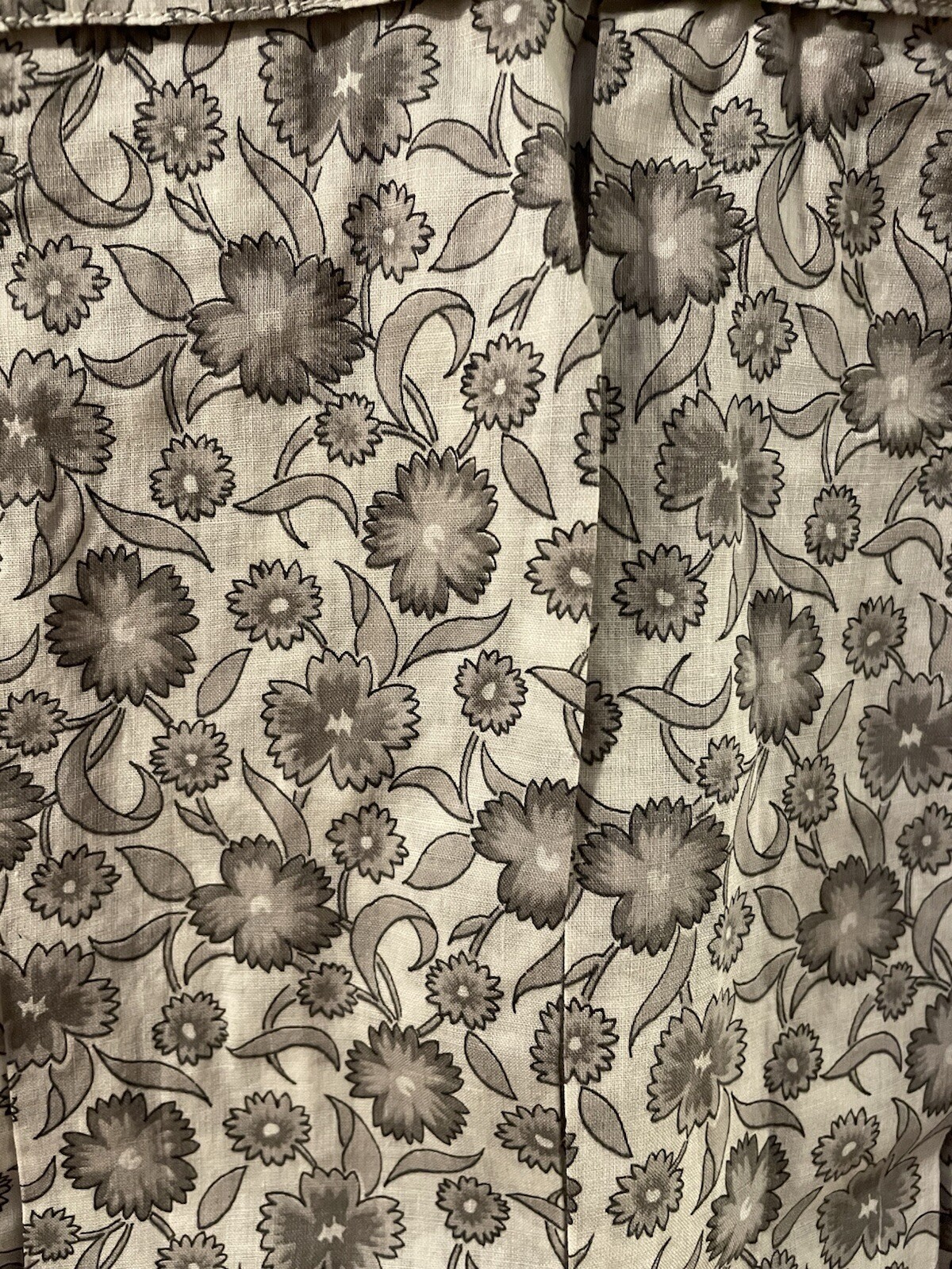 Incredible Early 1900s Cotton Calico Floral Day Dress Gray Lace