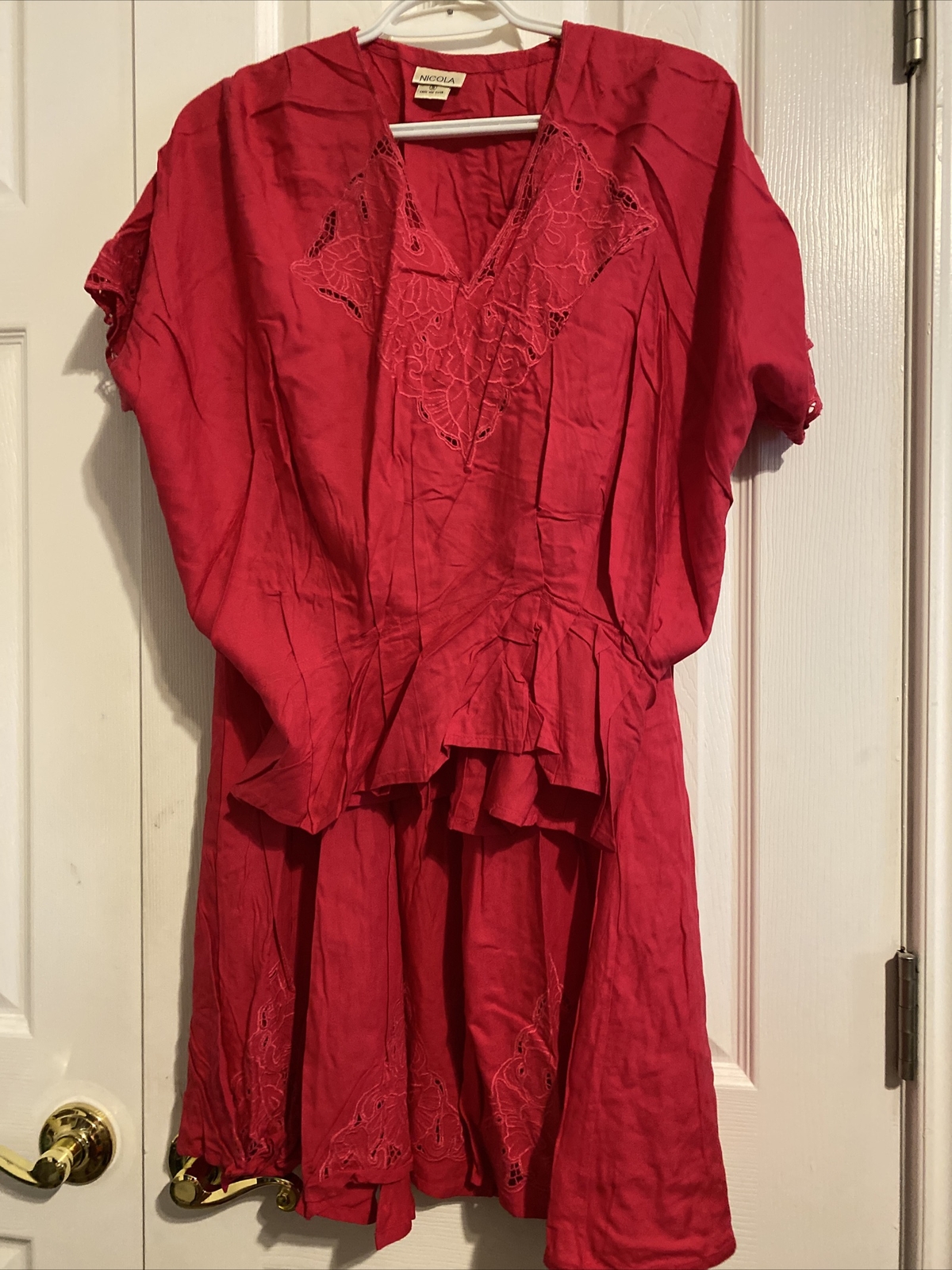 2 Piece Skirt and Top set Pink Size S. Design on Some Edges Vintage by Nicola