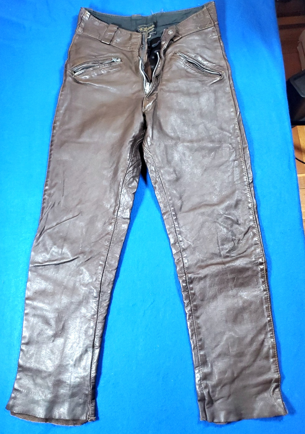 Vintage Brooks Leather Sportswear Pants Size 28 Biker Riding Racing Made USA