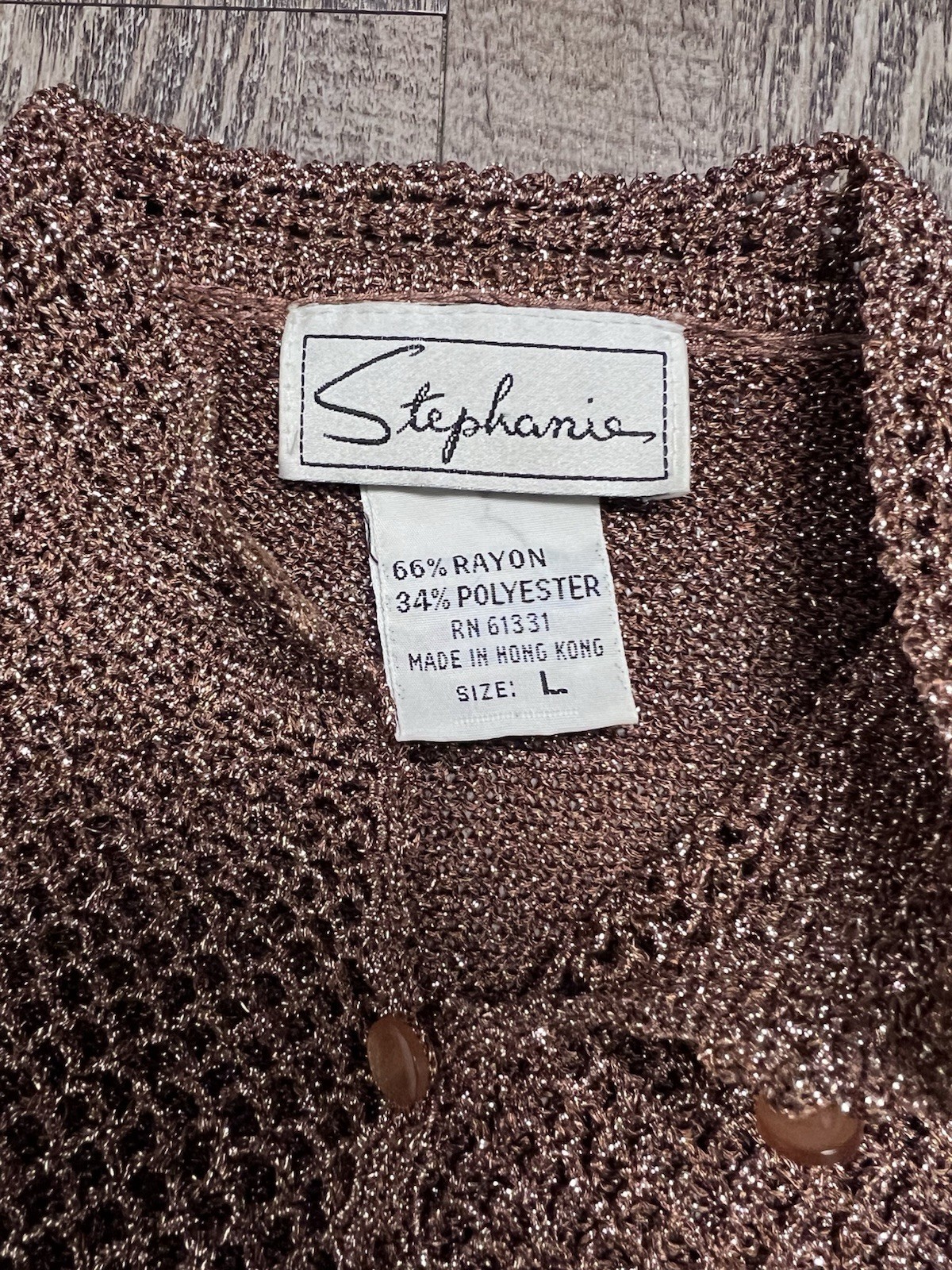 Vintage 70’s Gold Metallic Mesh Knit Sweater Disco Studio 54 M