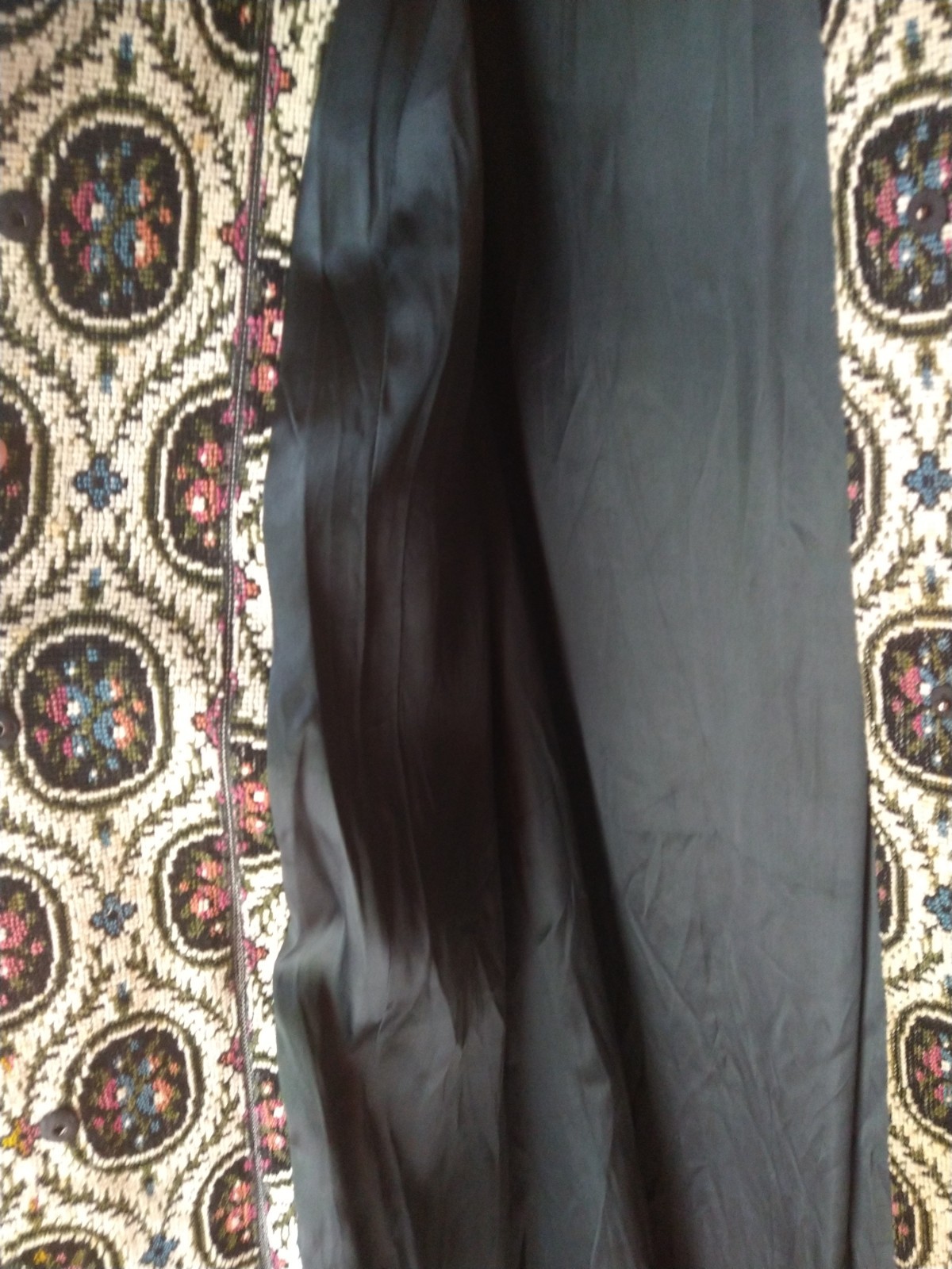 Beauty Custom Vintage 1960s L Medallion Floral Tapestry Lamb Contrast Maxi Coat