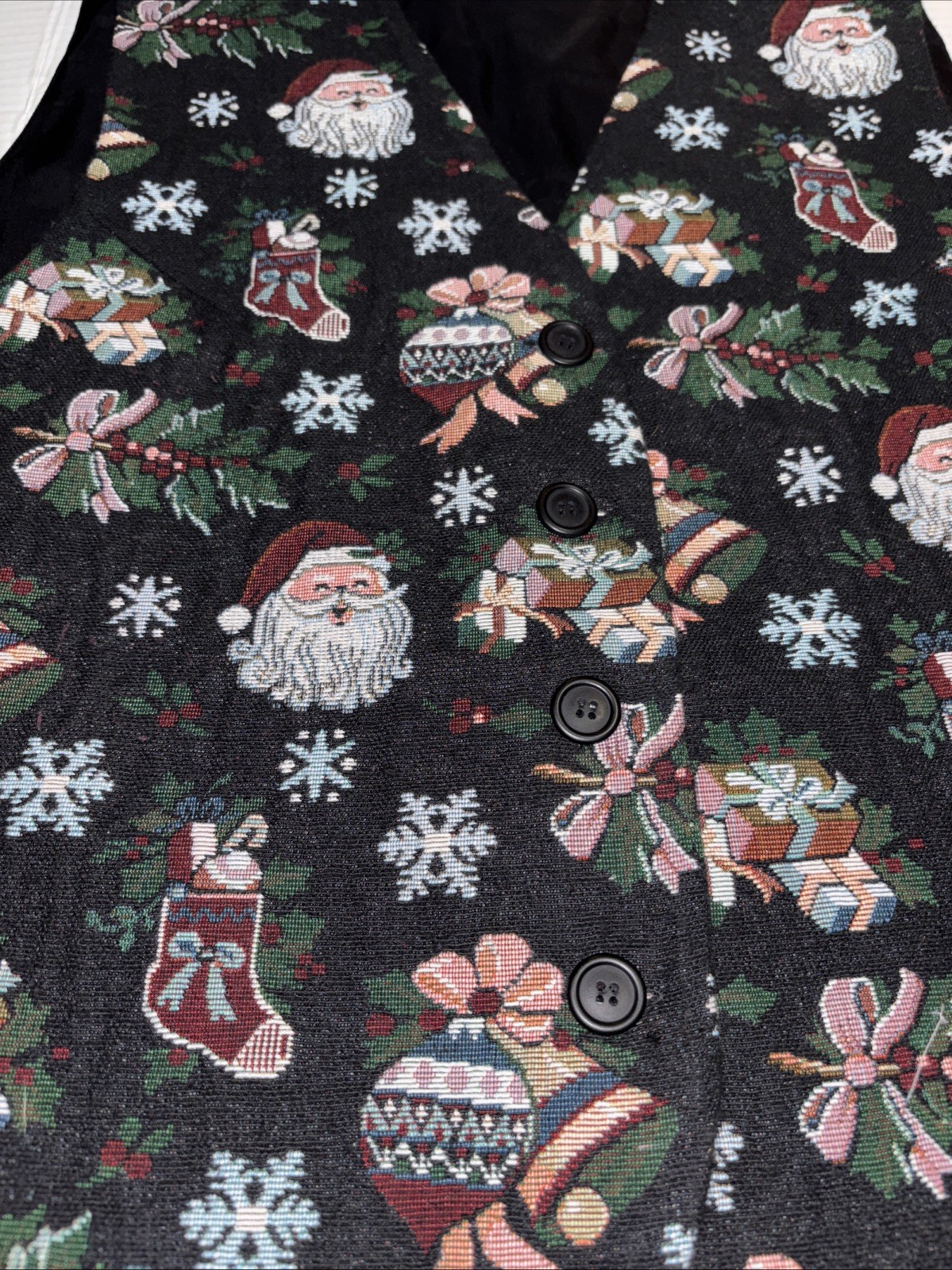 Sportables Plus Vintage Christmas Vest 1x Unisex Ugly Holiday Santa 90s