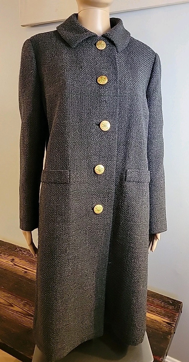 Vtg Sycamore De Jongs 100% Pure Wool Coat Made In USA Gray Approx Size Sm – M*