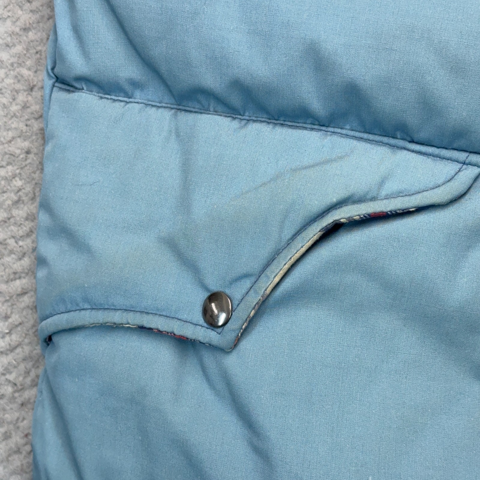 William Barry Struggle Gear Puffer Vest Jacket Womens Sz 16 Blue Down Vintage