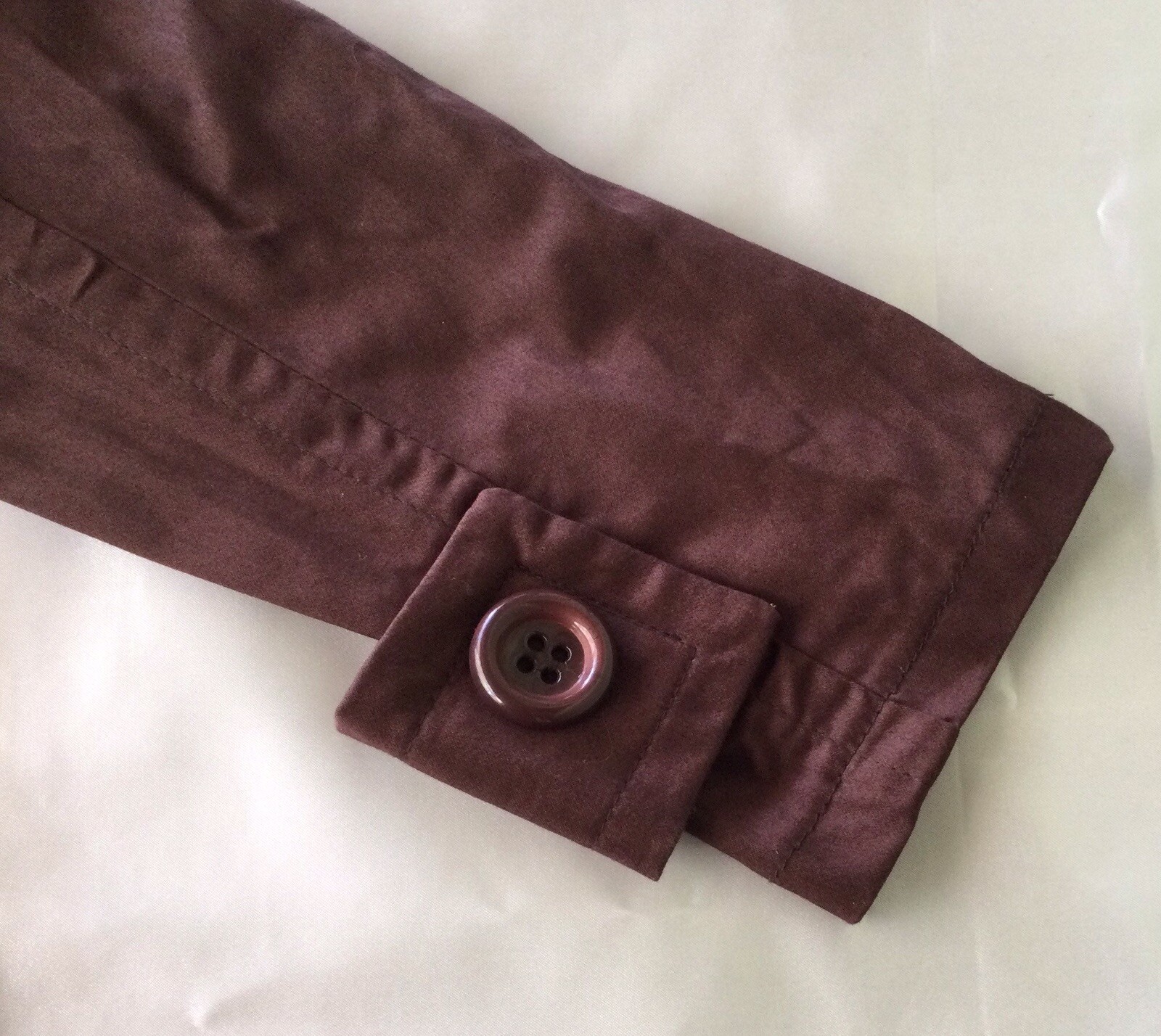 Vintage Retro Belted Jacket Trench Coat Dark Chocolate Brown small size 38 NOS