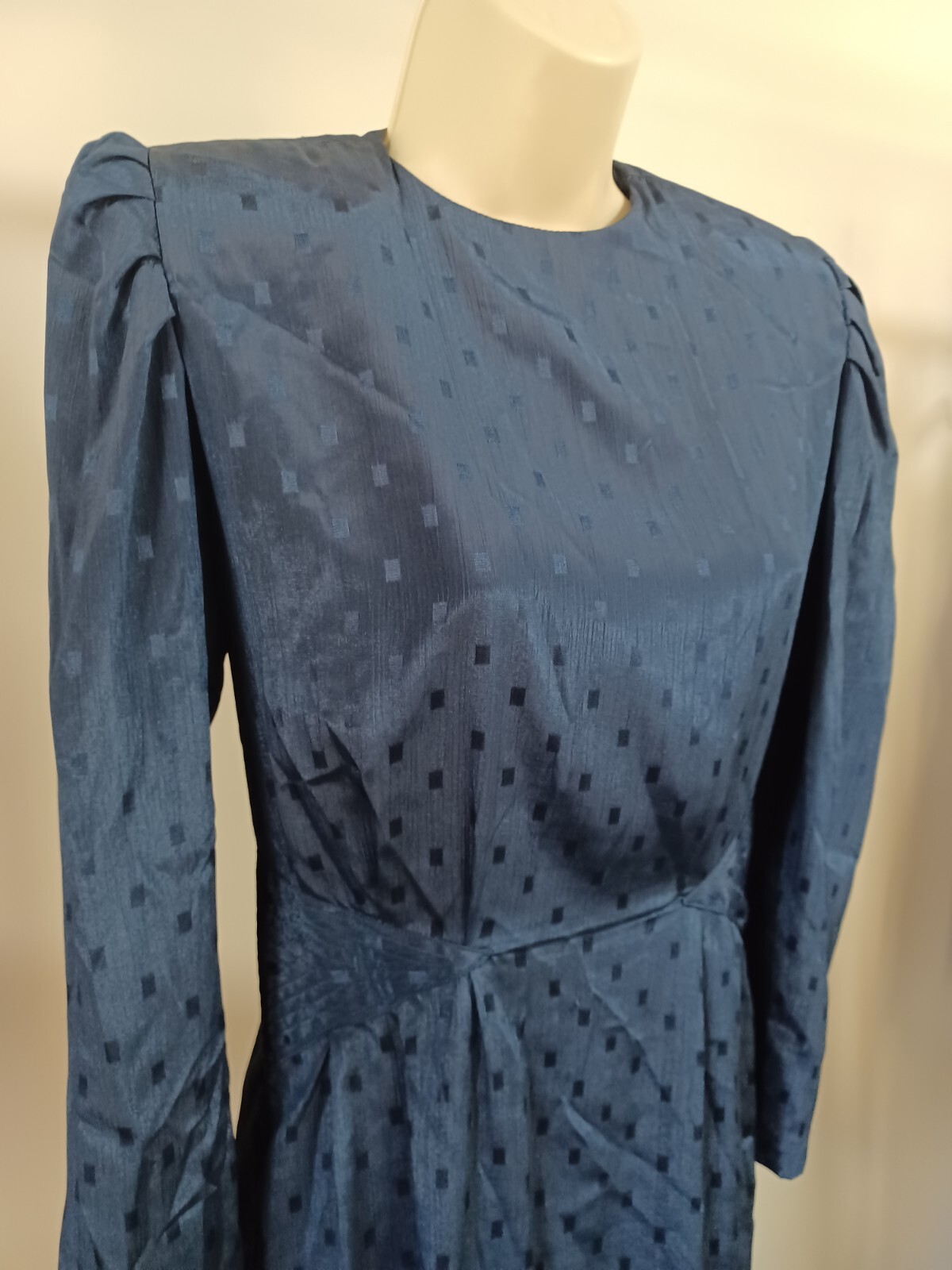 Vintage 80s Dim The Lights Petites Navy Dress Size 6