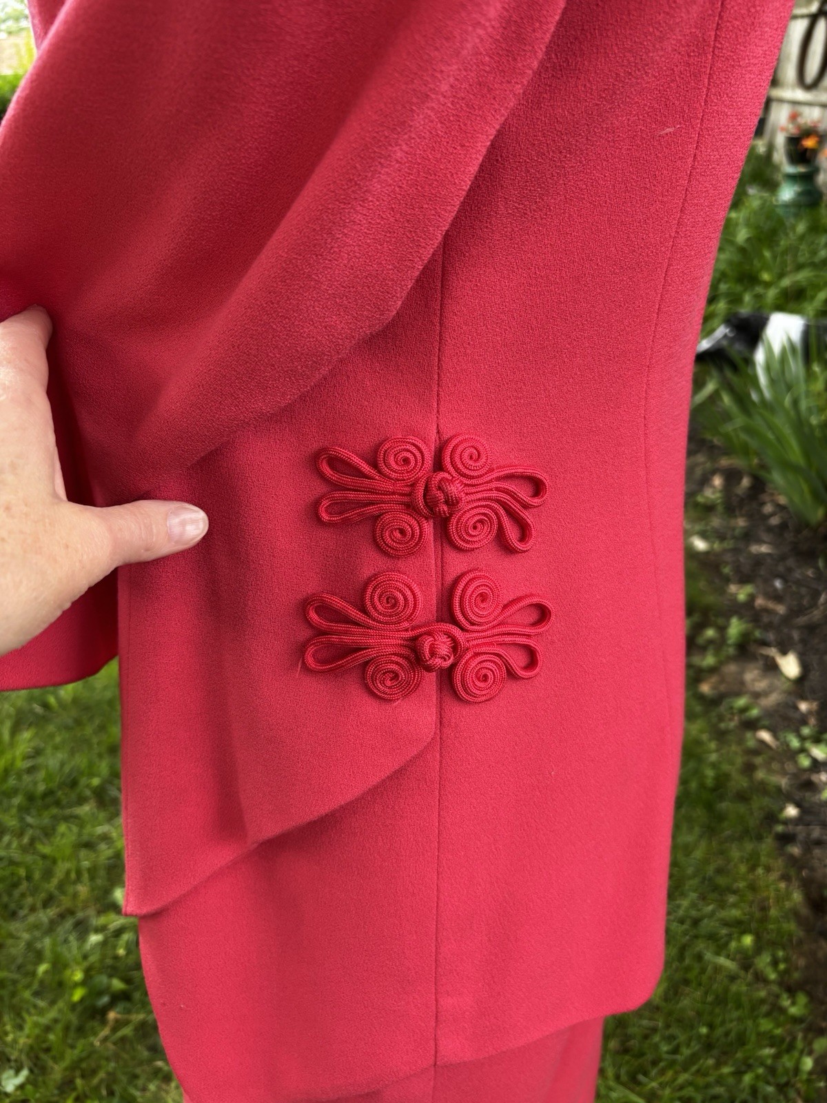 VTG 80s Dress Peplum 80s Career Cocktail Small Sz 4 Pink Wool Union 34x30x34″