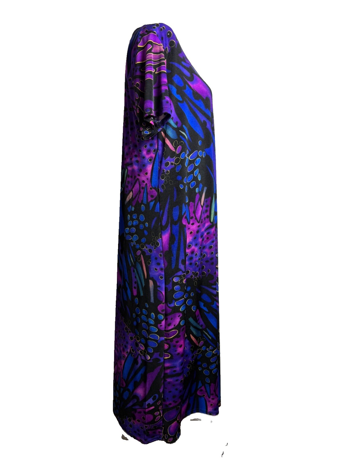 Vintage 90’s Jostar XL Vibrant Abstract Butterfly Slinky Maxi Dress Travel