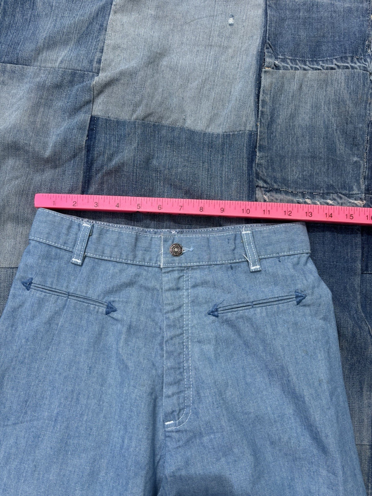 Vtg 1970s Levi’s Pacific Pride Womens Western pincheck Pants 26×31 White Tab
