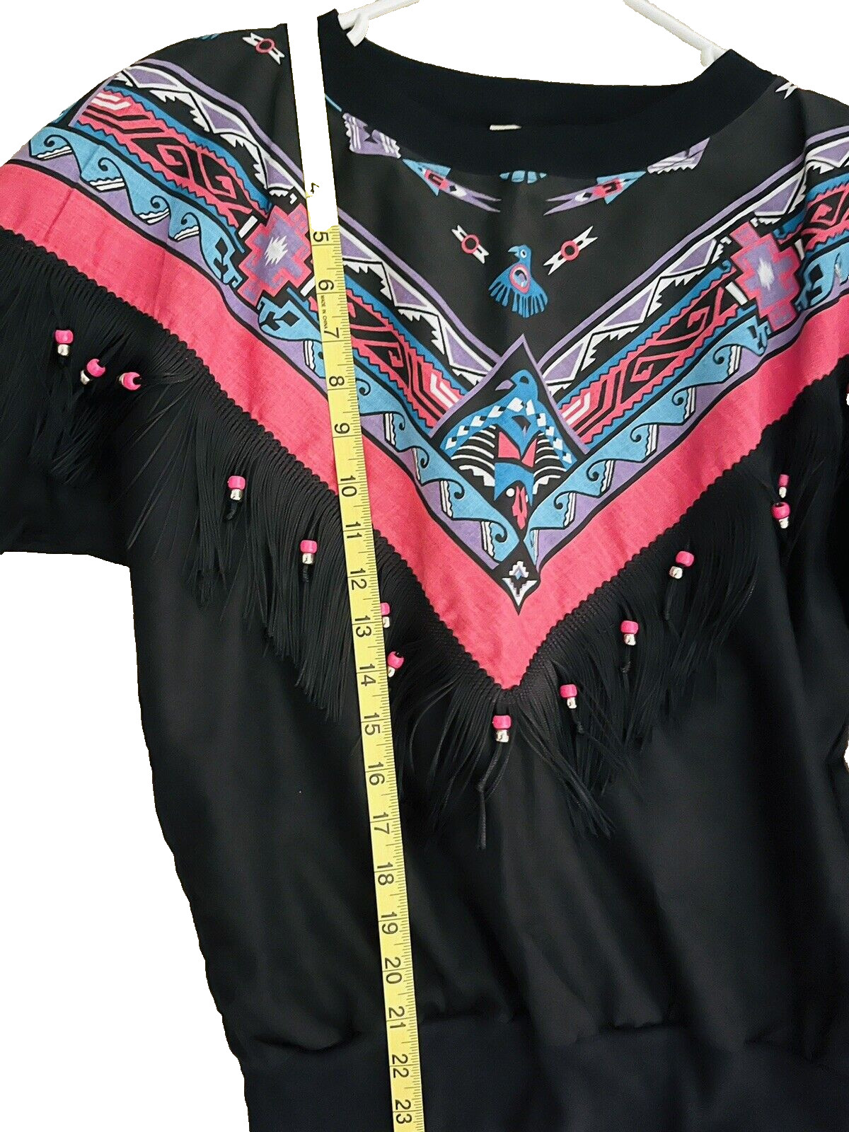 90’s Western Boho Festival Fringe Blouse Size S/M Western Cowgirl Aztec NWOT