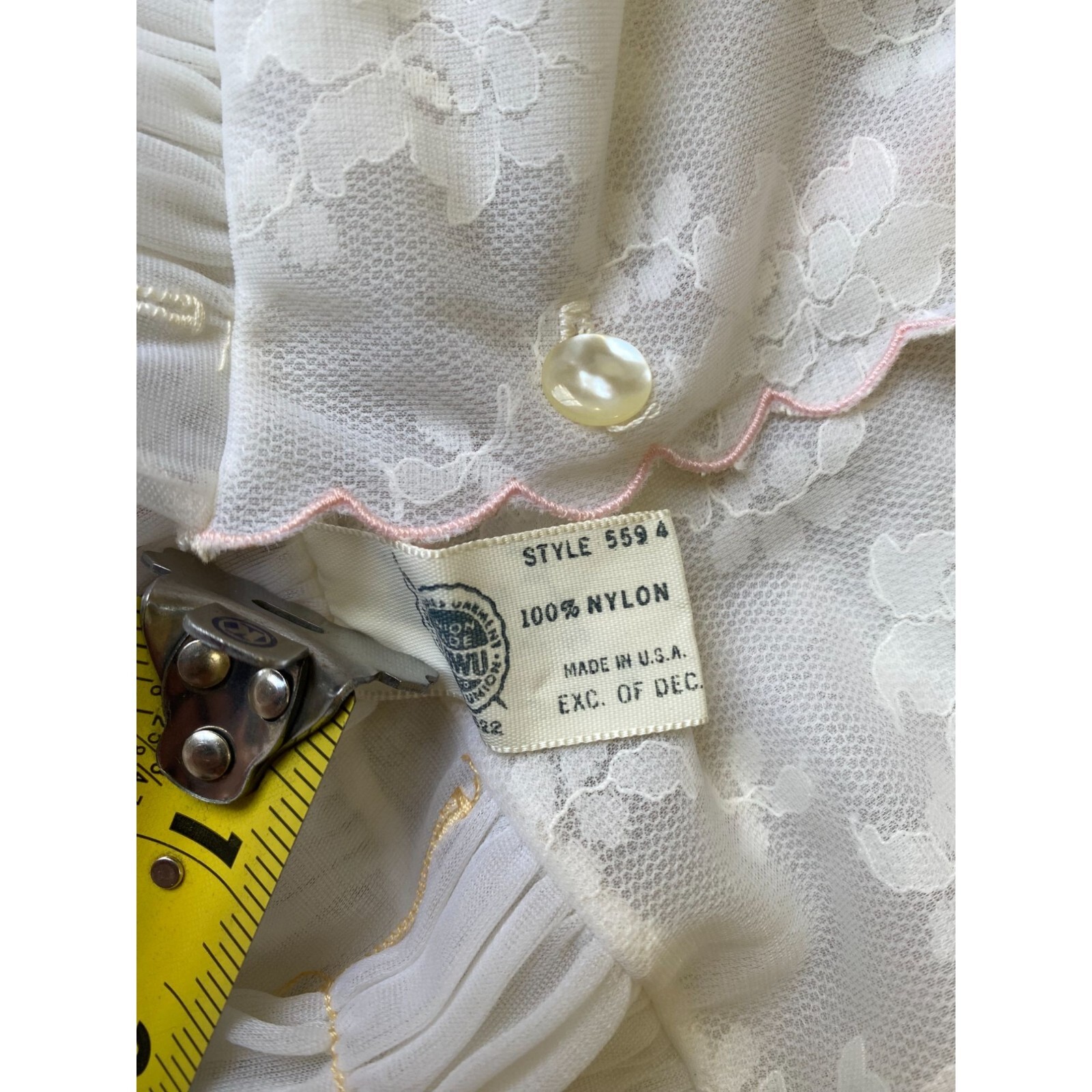 Eyeful by The Flaums VTG 60-70’s Womens Robe Peignor Petite Ivory Chiffon Sheer