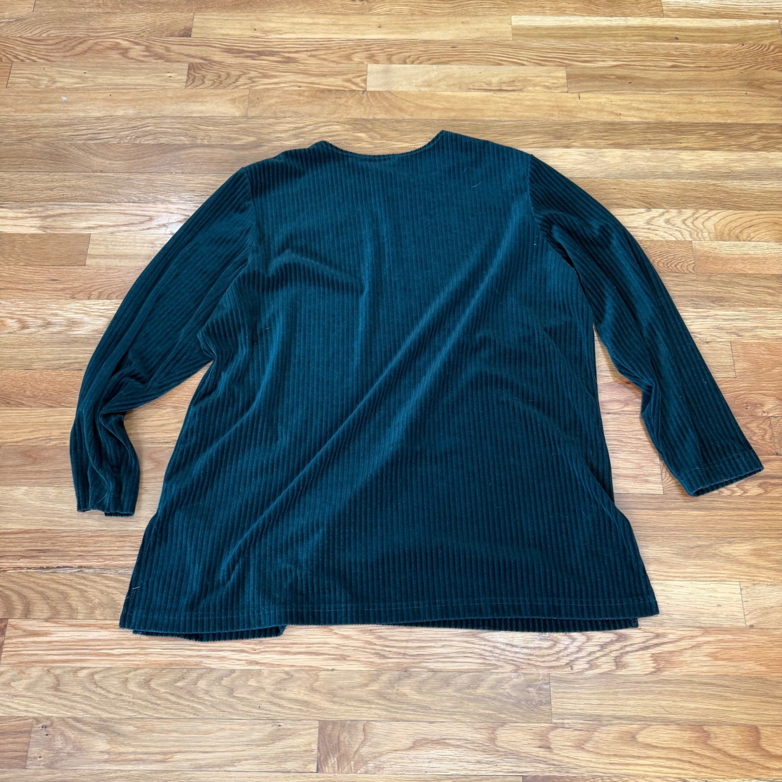 Miranda K Vintage Forest Green Ribbed Velour Lounge Set 2 Piece Plus Size 20W