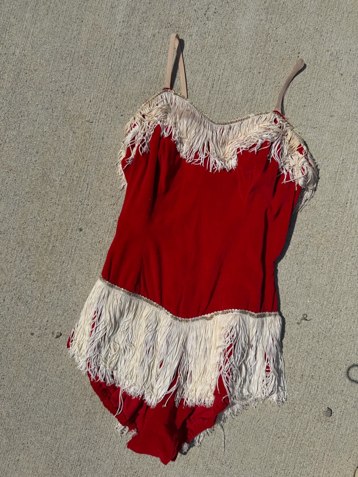Vintage 1940s Dancers Costume Velvet Fringe