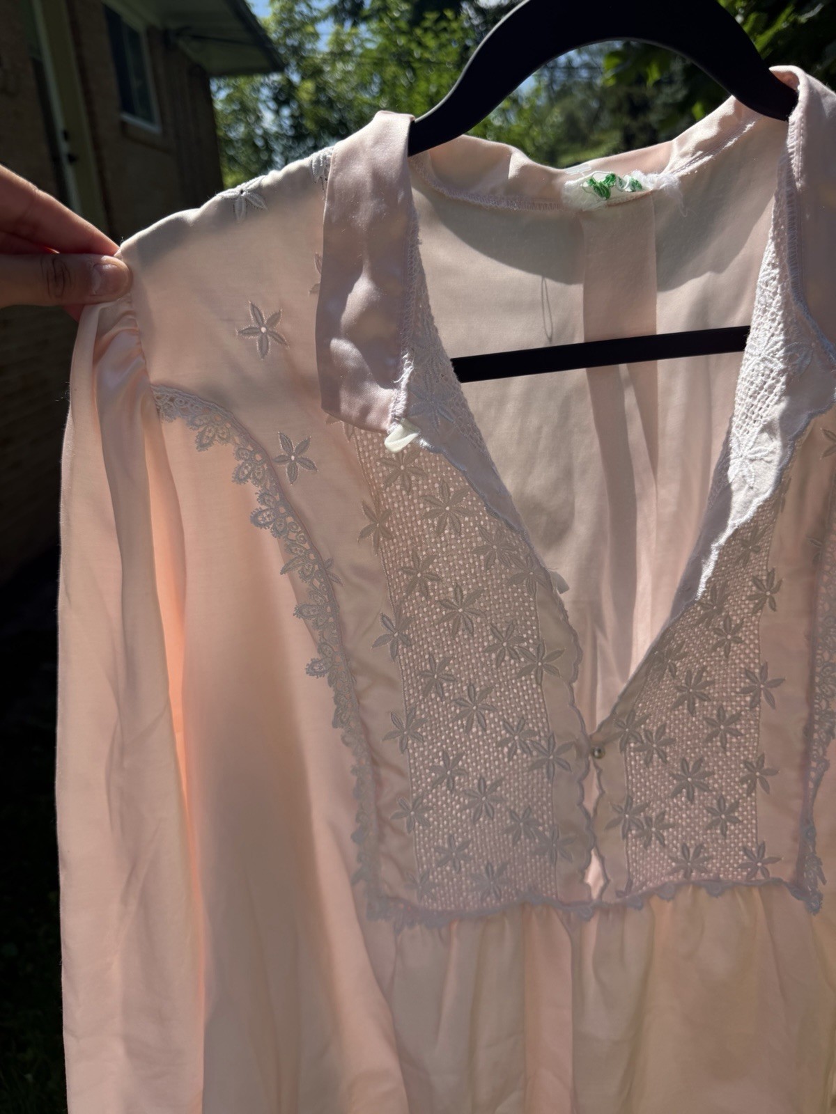 Vintage Juli of Slumbertogs Pink Satin Lace Nightgown Size Large Cottage Core