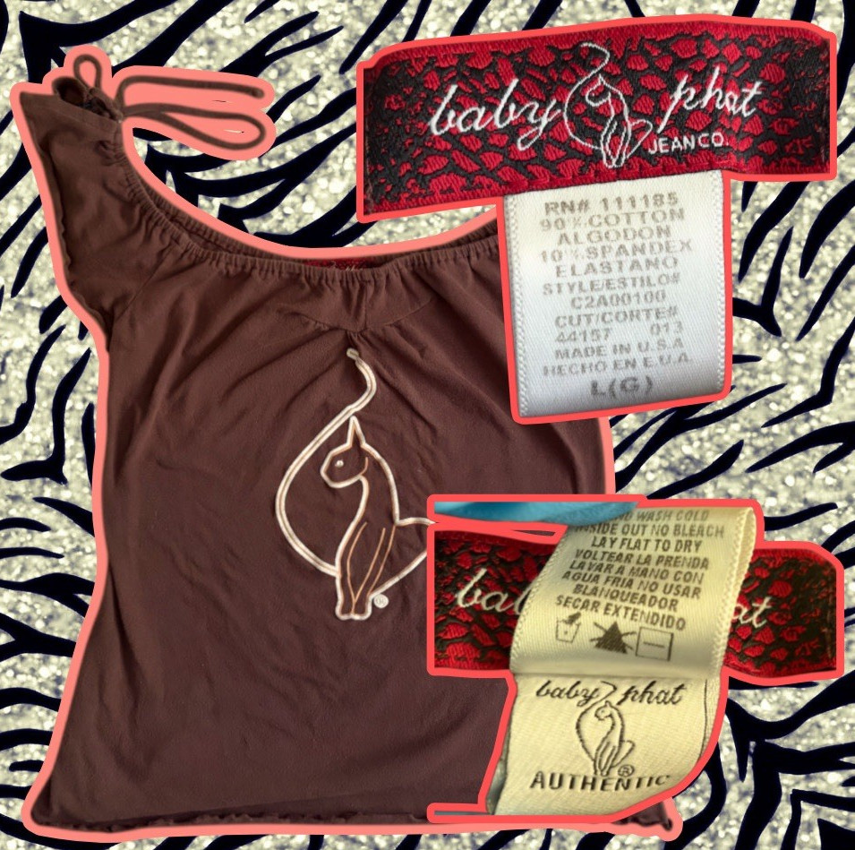 Authentic Vintage 00’s Y2K Baby Phat Brown Scoop Neck Modern S/M