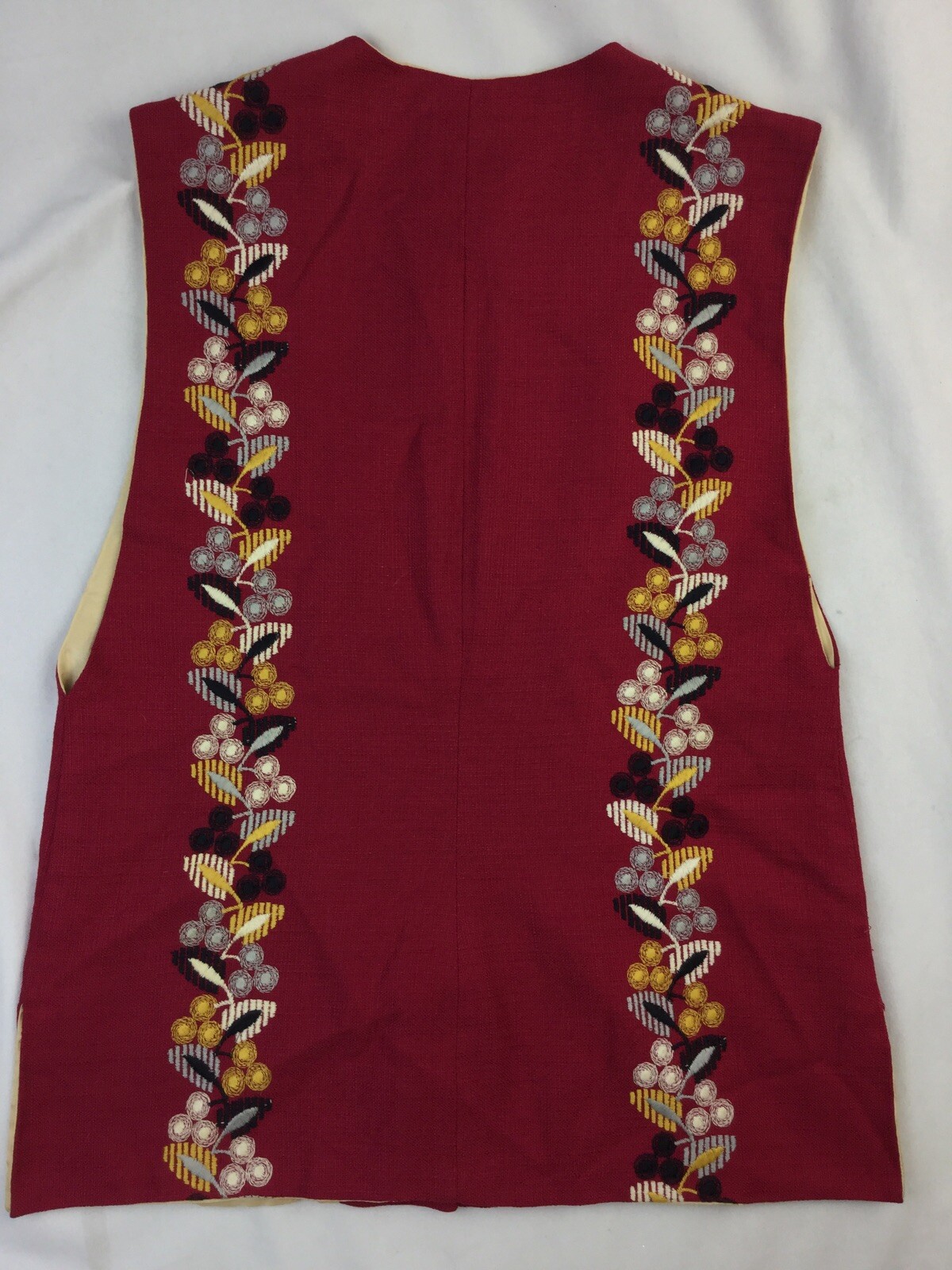Womens Long vintage Embroidered Vest Prior Westerns Denver SZ Small