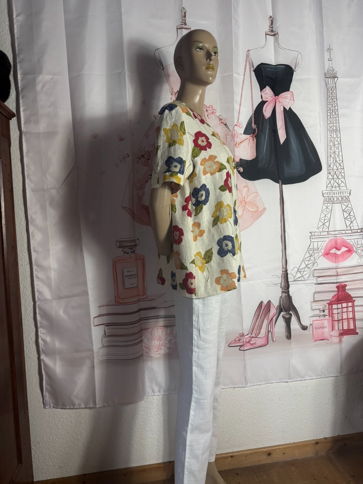 Historic Linen Jacket Handmade Size 40/42 Vintage Floral✨