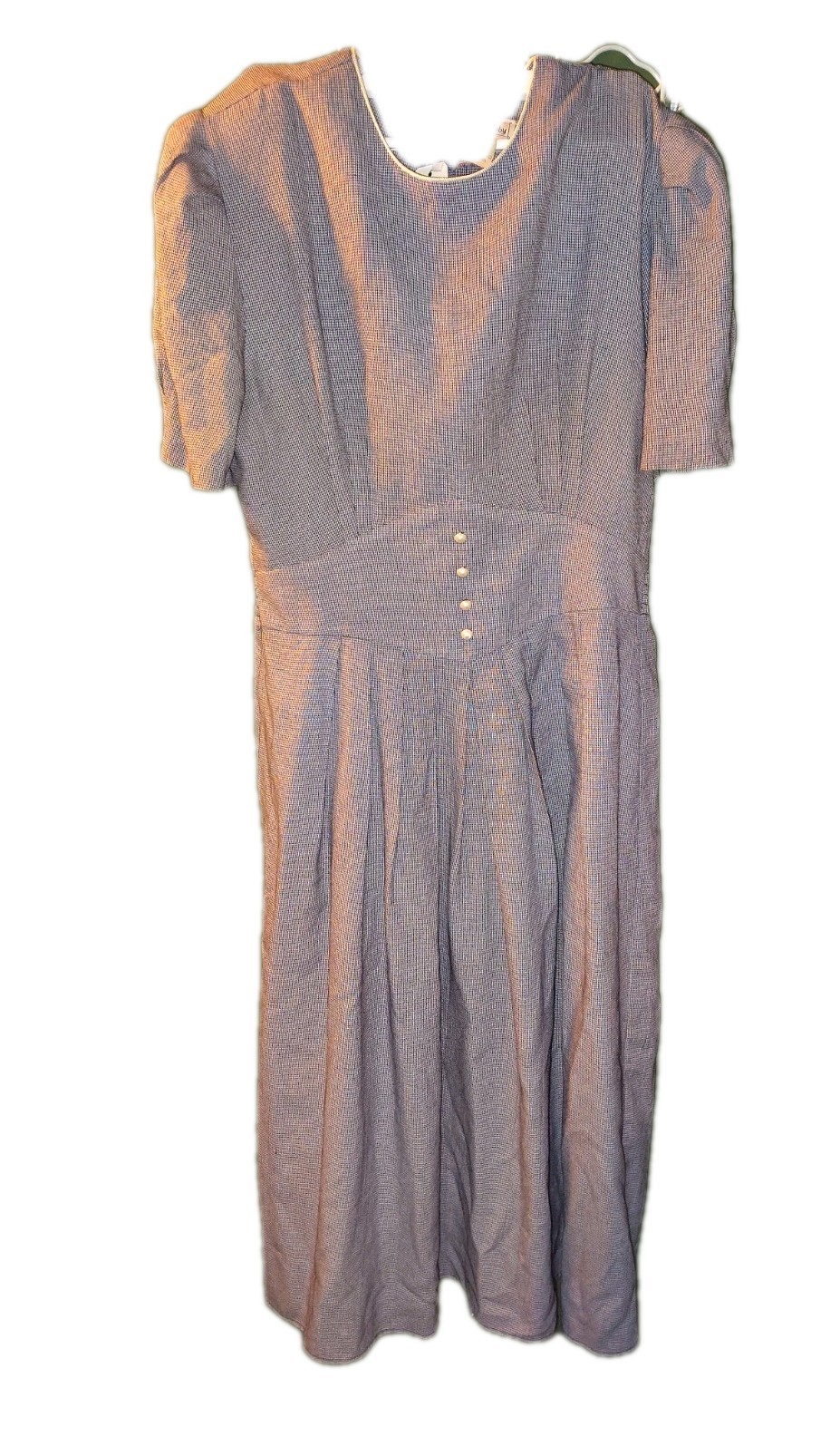 Vintage Miss Dorby Size 14 Grey Dress With Shoulder Pads Zipper Back