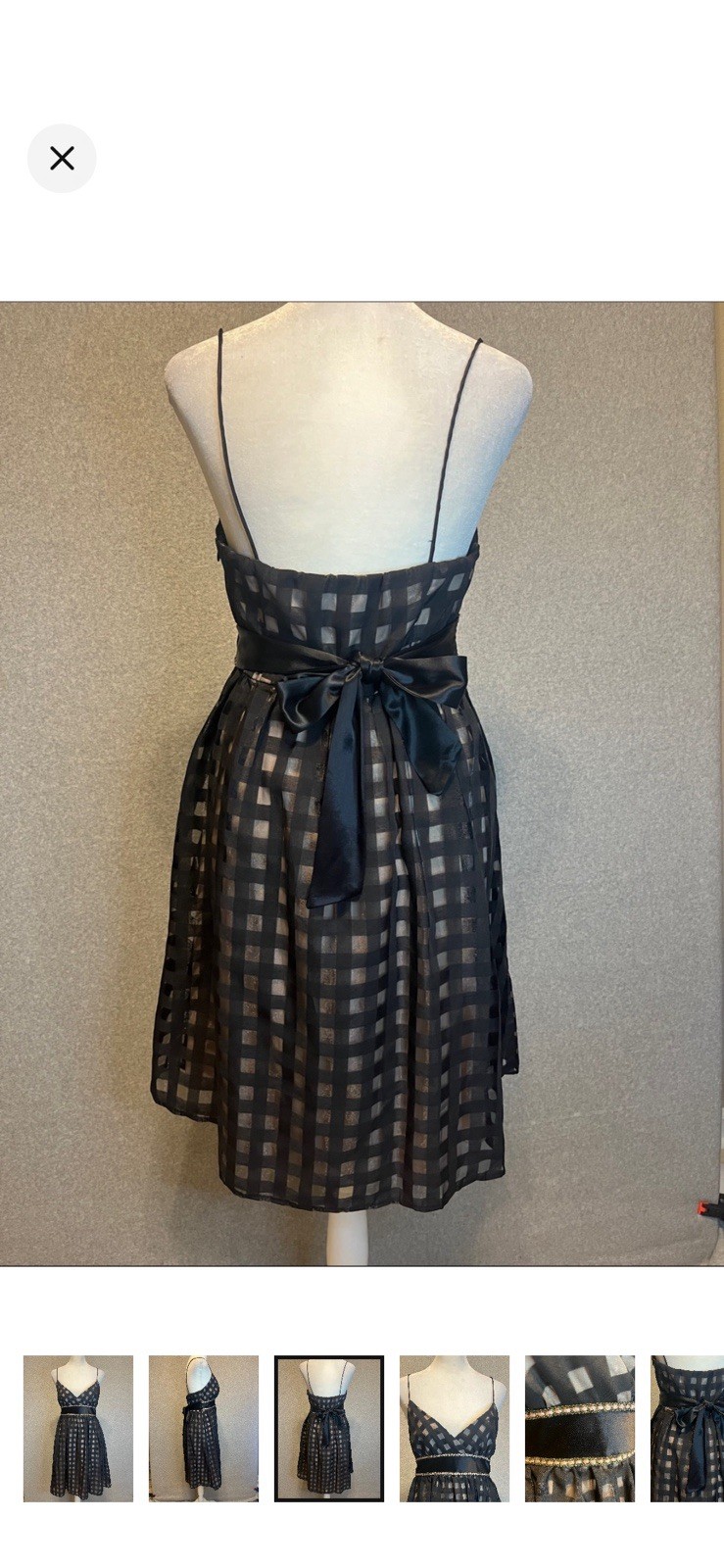 VTG 90s Teeze Me Black Formal Party Dress Fit + Flare Babydoll Sheer Straps NWT