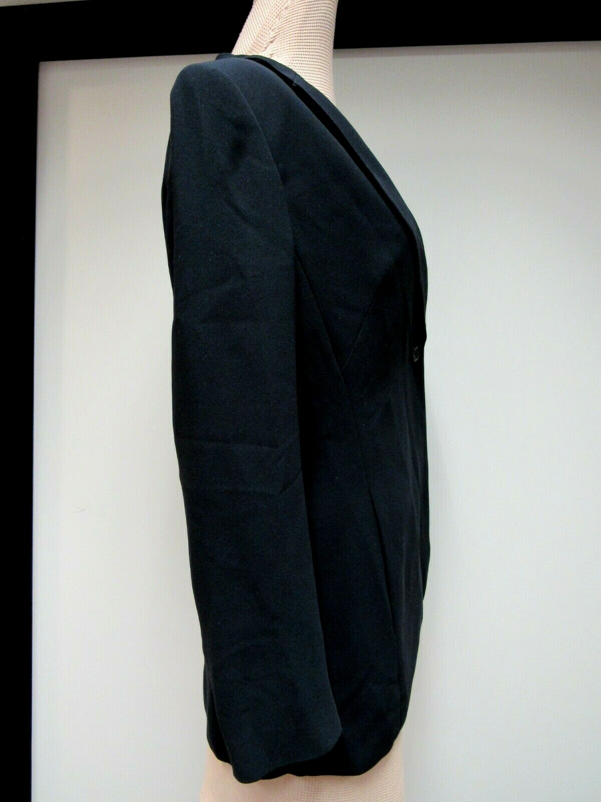 VTG JONES WEAR Jacket Midnight Black Navy Lined Tailored Fitted 10 M EUC