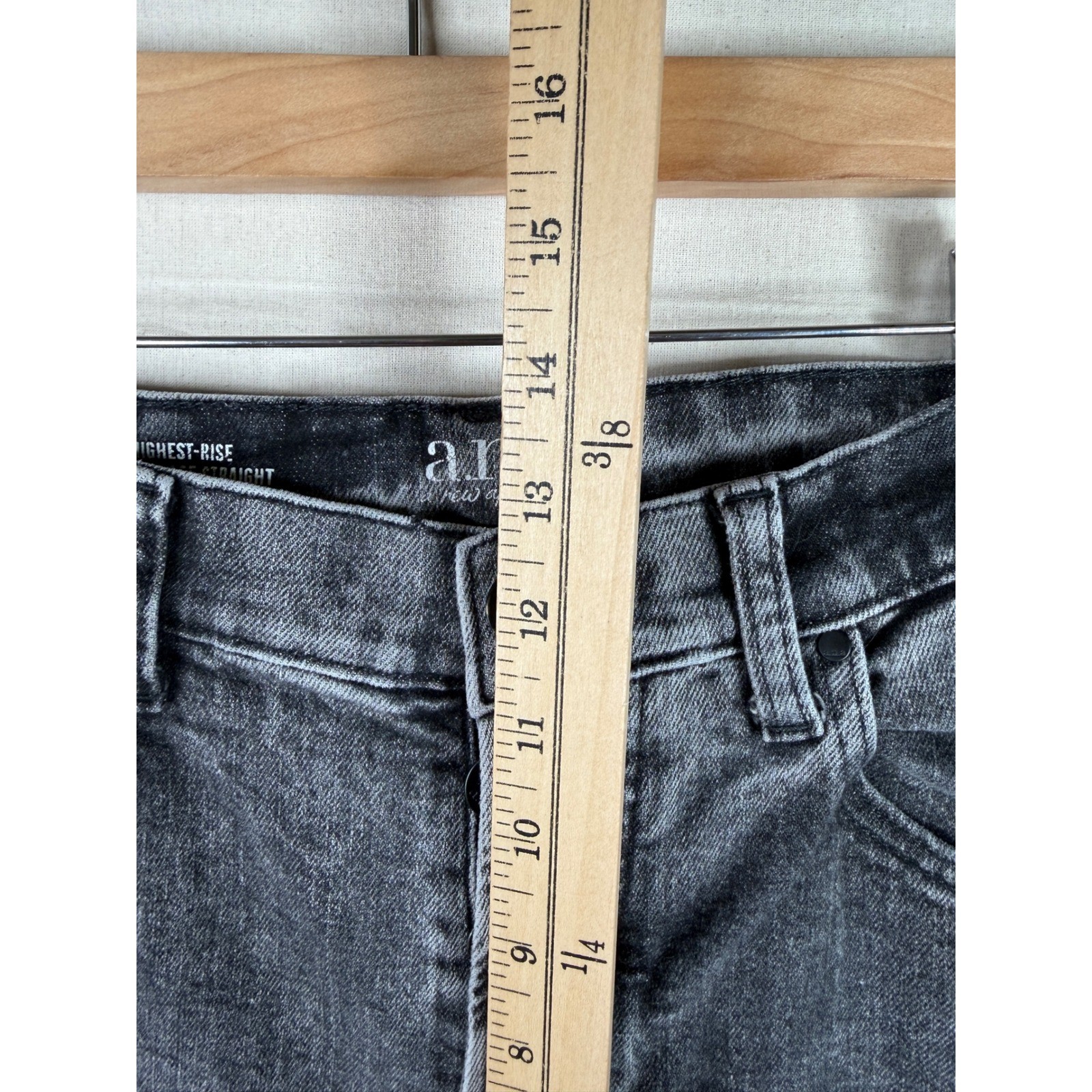 ANA Highest Rise Vintage Straight Jeans size 12 Black