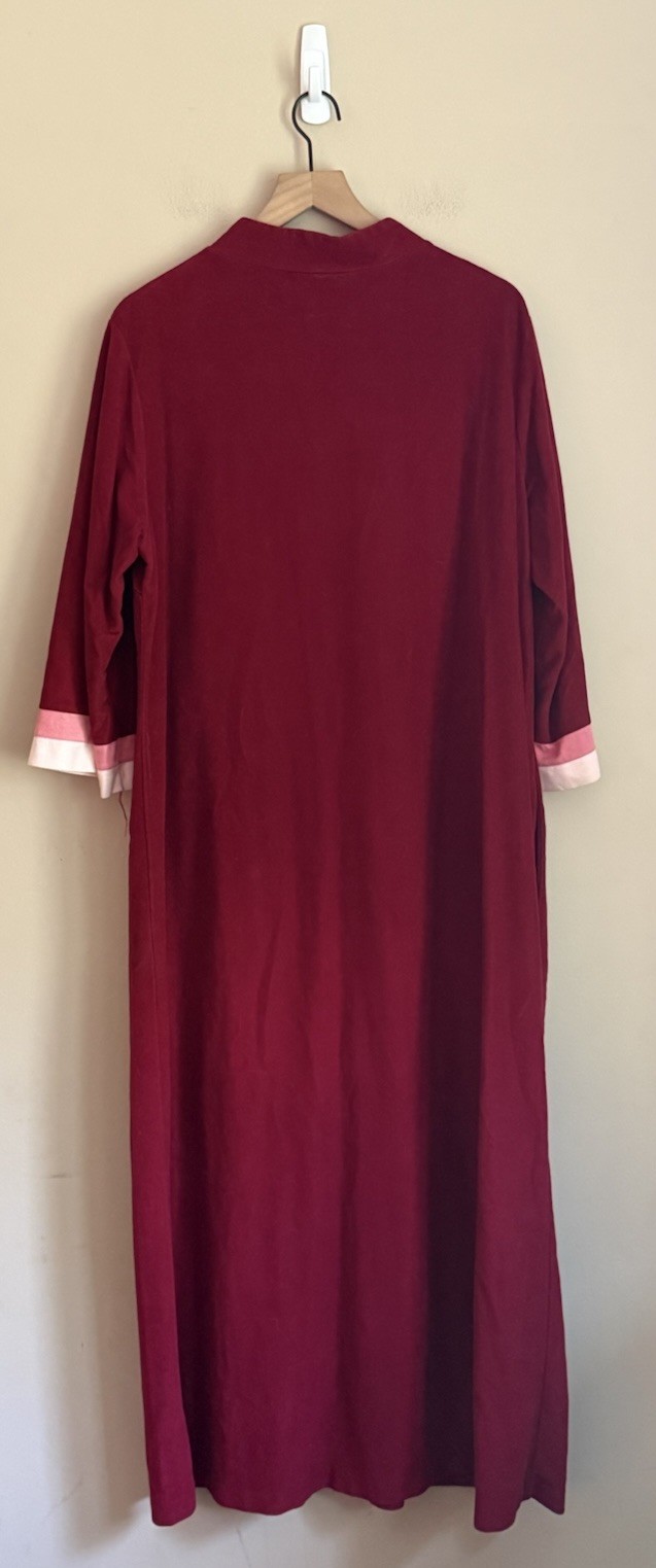 Vintage Robe Housecoat Velour Sears At Home Wear 60s 70s Womens Size XL