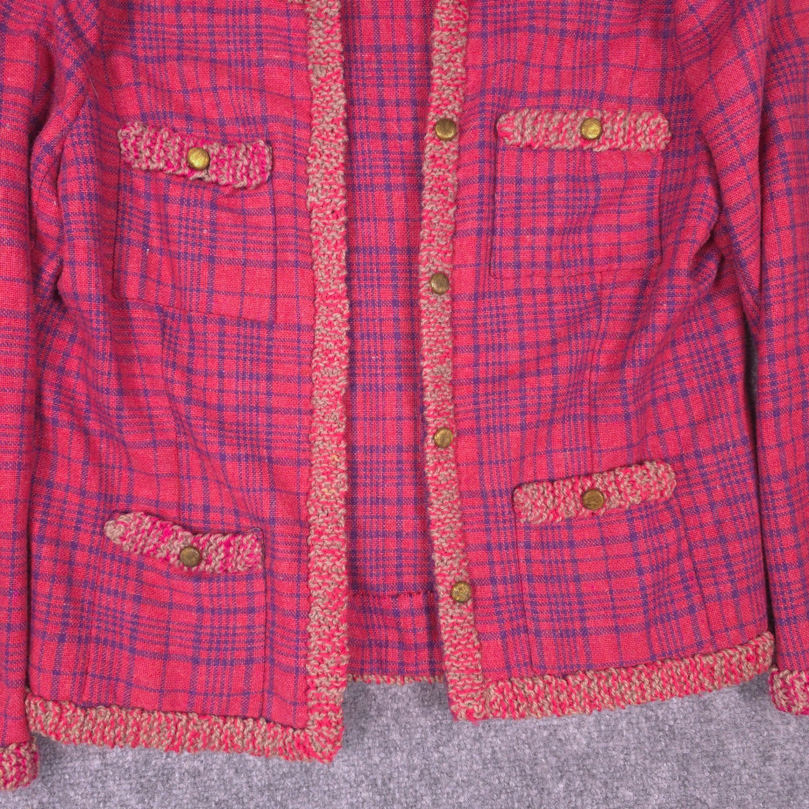 Handmade Plaid Tailored Blazer Women Pink Vintage Academia Clueless Preppy Retro