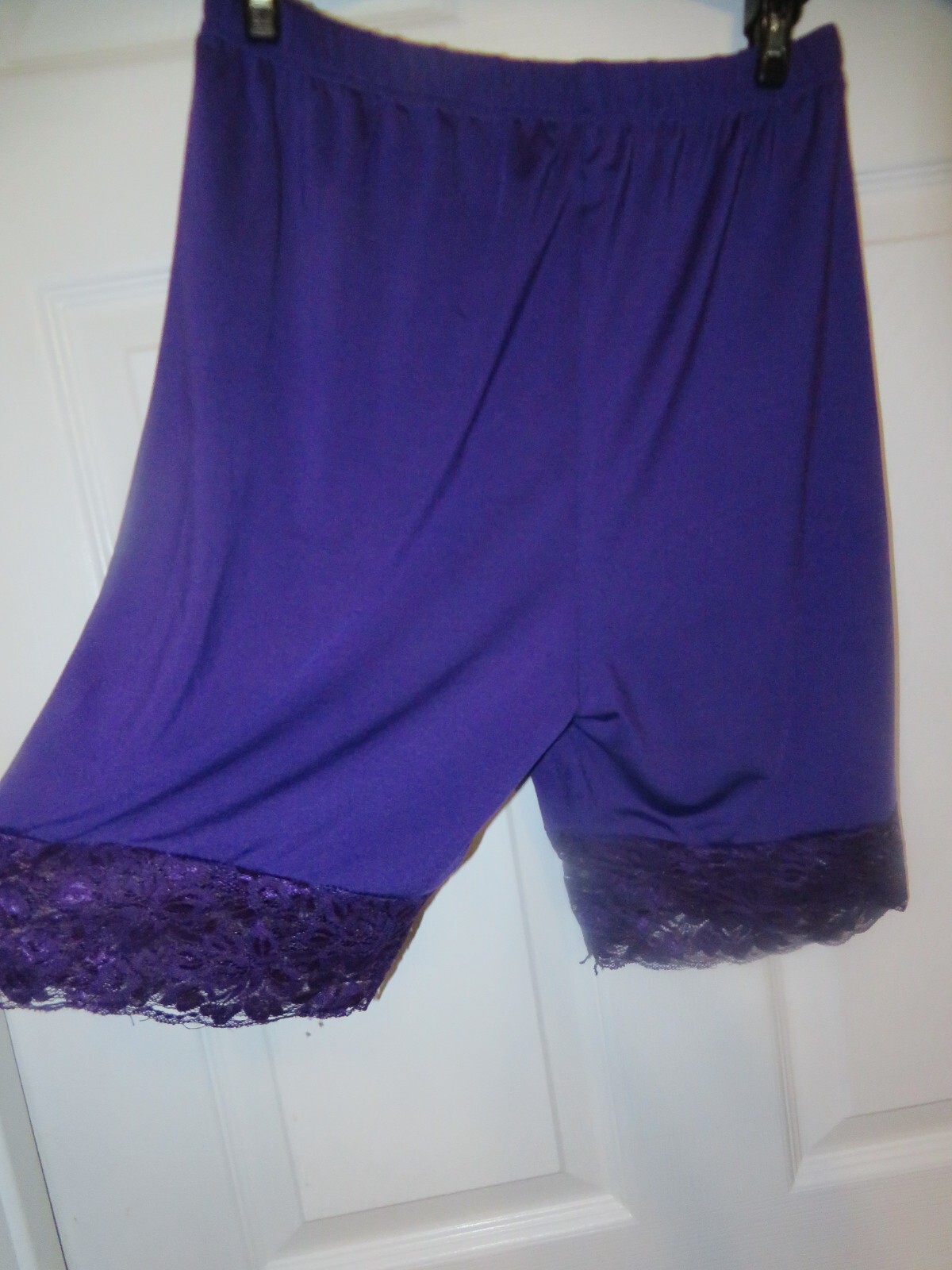 Vintage Purple Polyester and Spandex Lace Bloomers/Tap Pants XL