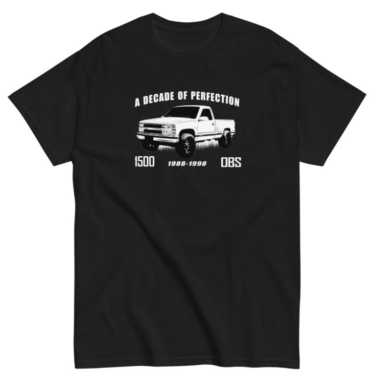 OBS Chevy TShirt Mens Truck GMT400 K1500 Tee Shirt With Silverado T-Shirt