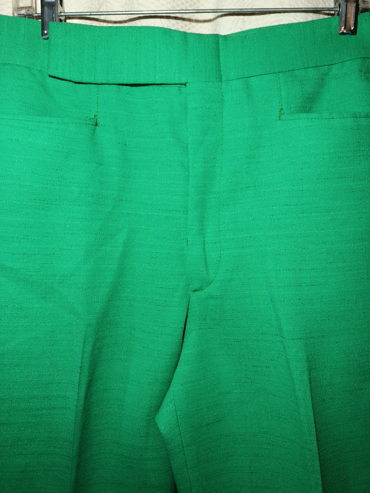 Vintage Hells Bells By Primo Bell Bottom Green Slacks Retro Hippie Flare Pants