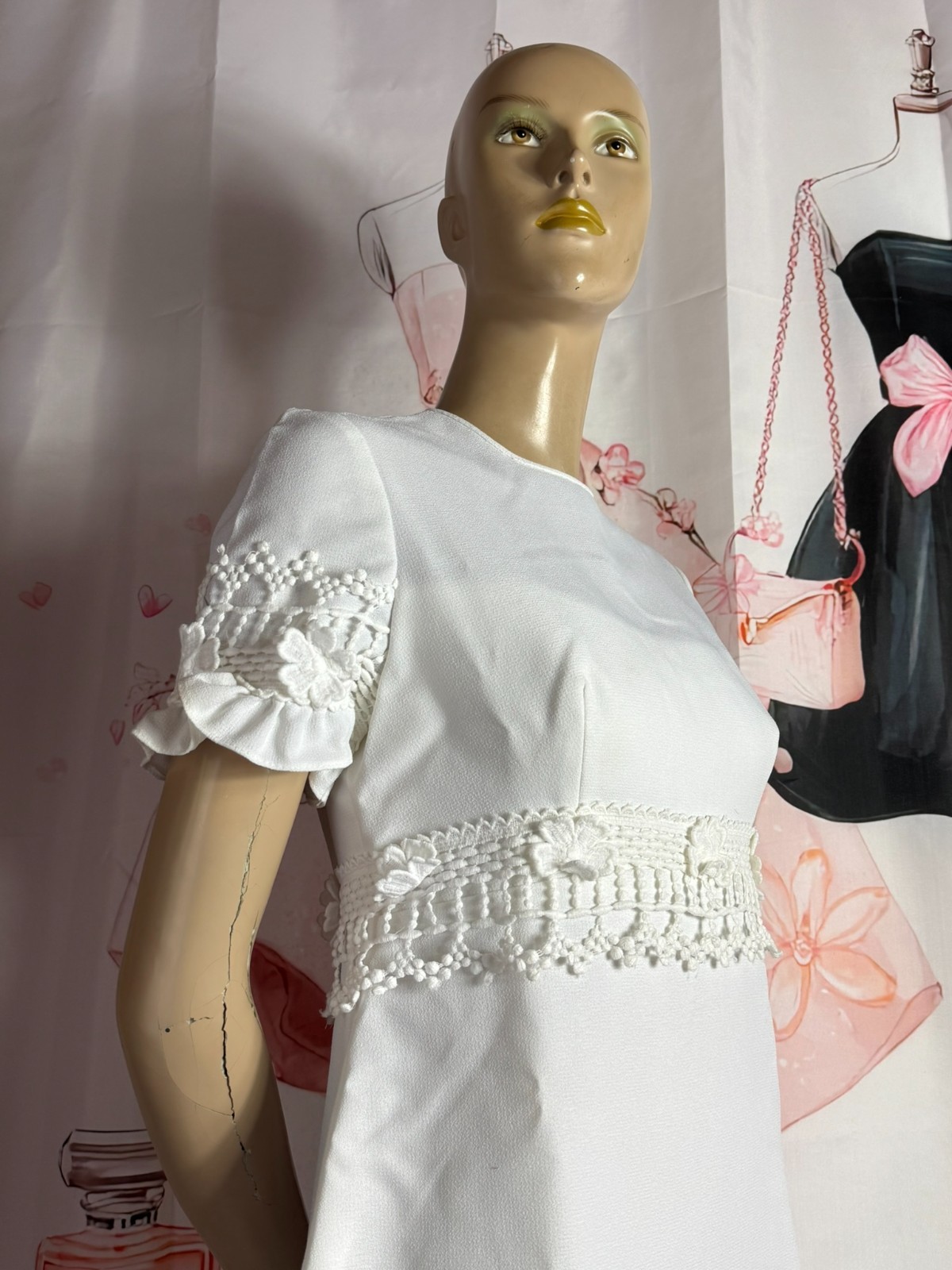 Wedding dress Emiliana reversible model 60s vintage wedding empire lace size 36/38