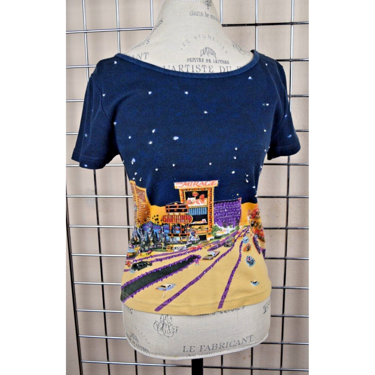 Vintage Shirt Take Two Size S 90s Las Vegas Mirage Siegfried Roy Sequins