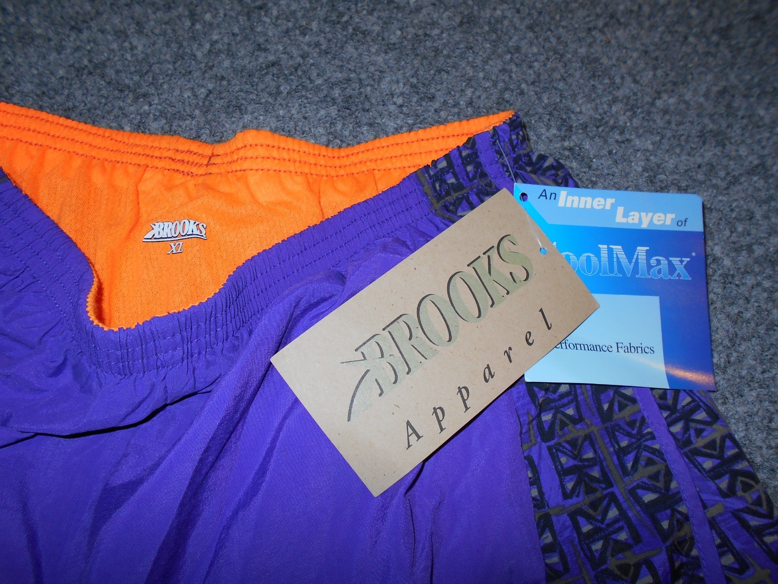 BROOKS NEW! W/TAGS VTG 90’S WOMENS XL JAVA SPLIT PURPLE FLASH RUNNING SHORTS