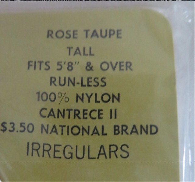 NOS Vintage Park Avenue Panti-Hose Run-Less Rose Taupe Cantrece II Tall 5′ 8″
