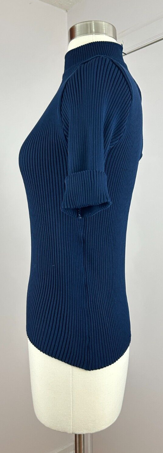 Vintage Sweater Bee by Banff Blue Striped Short Sleeve Top