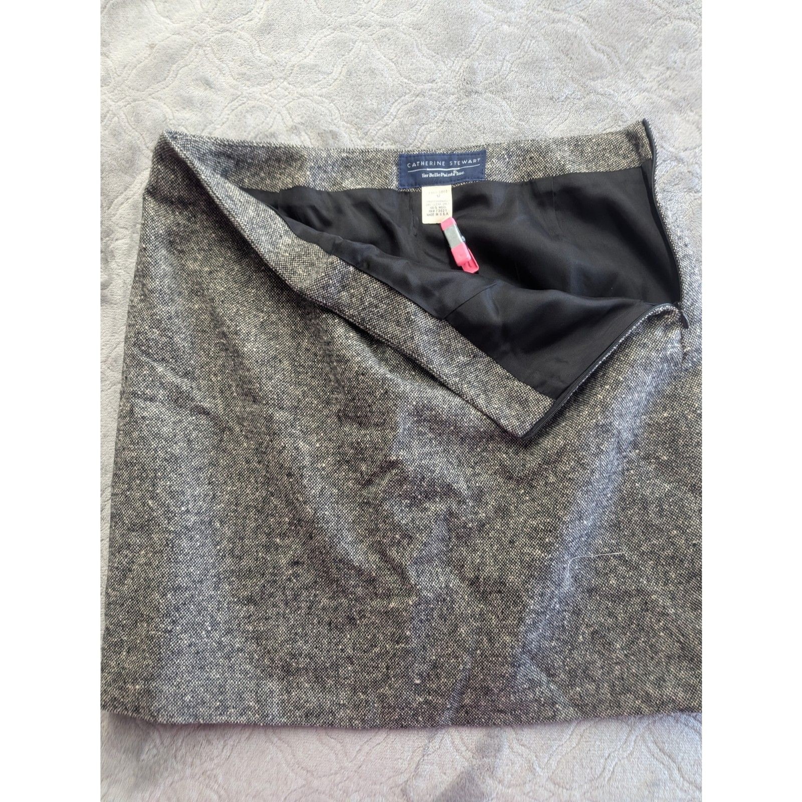 Catherine Stewart Women’s 12 Wool Tweed Pencil Skirt Made in USA Career